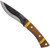 Condor Tool and Knife Large Huron fixed blade knife - shown out of sheath reverse.  1095 steel plain edge blade.  Wood handle.  Model CTK2819-5.25HC.