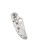 Spyderco Delica 4 folding knife with thumb hole - shown closed pocket clip side.  Satin VG-10 stainless steel plain edge blade.  Stainless steel handle.  Model C11P.