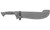 Condor Tool and Knife Lobo machete - shown in sheath obverse.  1075 HC steel plain edge blade.  Gray Micarta handle.  Model CTK2017-12.0HC.  