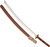 Condor Tool and Knife Kondoru Katana Sword - shown out of sheath with sheath next to sword.  1075 HC steel plain edge blade.  Wood handle.  Model CTK1015-28.75HC.