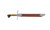 Condor Tool and Knife German Messer Sword - shown in sheath reverse.  1075 HC steel plain edge blade.  Wood handle.  Model CTK1020-21.4HC.