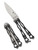 Spyderco Smallfly 2 balisong knife - shown both open and closed.  Satin S30V stainless steel plain edge blade.  Black G-10 handle.  Model B02GP2.