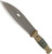 Condor Tool and Knife Primitive Bush fixed blade knife - shown out of sheath reverse.  1075 HC steel plain edge blade.  Micarta handle.  Model CTK242-8HC.
