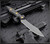 RMJ Tactical Ratatosk fixed blade knife - shown out of sheath obverse.  Cobalt Cerakote Nitro-V stainless steel plain edge blade.  Black carbon fiber handle.