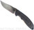 Rick Hinderer Knives Emmett Bowie fixed blade knife - shown out of sheath reverse.  Stonewash 20CV stainless steel plain edge blade.  Black Micarta handle.  Model KEMBOMI.
