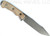 Rick Hinderer Knives FieldTac 6.0 Harpoon Spanto fixed blade knife - shown out of sheath obverse.  Working Finish Nitro-V stainless steel plain edge blade.  Natural Micarta handle.  Model KFTAC60KYSH.