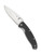 Spyderco Resilience folding knife with thumb hole - shown open presentation side.  Satin 8Cr13MoV stainless steel plain edge blade.  Black G-10 handle.  Model C142GP.