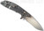 Rick Hinderer Knives XM-18 3.5" Recurve folding knife with thumb stud and flipper tab - shown open lock side.  Stonewash 20CV stainless steel plain edge blade.  Translucent Green G-10 handle with stonewash lock side.  Model KXM35REC.