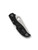 Spyderco Stretch 2 XL folding knife with thumb hole - shown closed pocket clip side.  Satin VG-10 stainless steel serrated edge blade.  Black FRN handle.  Model C258SBK.