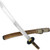 Condor Tool and Knife Kondoru Wakazashi Sword - shown out of sheath with sheath in background.  1075 HC steel plain edge blade.  Wood handle.  Model CTK1013-16.75HC.