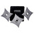 Condor Tool and Knife Senban Shuriken Throwing Set - shown out of sheath.  Black 420HC stainless steel construction.  Model CTK1008-2.5.