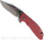 Rick Hinderer Knives XM-24 Bowie folding knife with thumb stud and flipper tab - shown open presentation side.  Stonewash 20CV stainless steel plain edge blade.  Red G-10 handle with stonewash blue lock side.  Model KXM40BO.