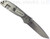 Rick Hinderer Knives Firetac Spanto folding knife - shown open lock side.  Stonewash 20CV stainless steel plain edge blade.  Black G-10 handle with stonewash lock side.  Model KFTACSPA.