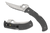 Spyderco Massad Ayoob Sprint Run folding knife with thumb hole - shown open presentation side and closed pocket clip side.  Satin Cru-Wear steel serrated edge blade.  Gray G-10 handle.  Model C60GSGY.
