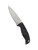 Spyderco Enuff 2 Leaf fixed blade knife - shown out of sheath reverse.  Satin VG-10 stainless steel serrated edge blade.  Black FRN handle.  Model FB31SBK2.