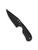 Spyderco Perrin Subway Bowie fixed blade knife - shown out of sheath obverse.  Black LC200N stainless steel plain edge blade.  Black FRN handle.  Model FB48PBBK.