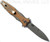 Rick Hinderer Knives Maximus Bayonet Grind folding knife - shown open pocket clip side.  Working Finish 20CV stainless steel plain edge blade.  Coyote G-10 handle with Working Finish titanium.  Model KMAXBAY.