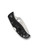 Spyderco LeafJumper folding knife with thumb hole - shown closed pocket clip side.  Satin VG-10 stainless steel plain edge blade.  Black FRN handle.  Model C262PBK.