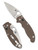 Spyderco Manix 2 Sprint Run folding knife with thumb hole - shown both open presentation side and closed pocket clip side. Stonewashed 15V steel plain edge blade.  Brown G-10 handle.  Model C101GPBN15V2.
For reference only.