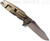 Rick Hinderer Knives Eklipse Spear Point folding knife with flipper tab and thumb stud - shown open lock side.  Stonewash S45VN stainless steel plain edge blade.  Red G-10 handle with stonewash bronze lock side.  Model KEK35SPE.