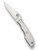 Spyderco Grasshopper folding knife with thumb hole - shown open obverse.  Satin 3Cr13 stainless steel plain edge blade.  Stainless steel handle.  Model C137P.