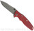 Rick Hinderer Knives Eklipse Spear Point folding knife with flipper tab and thumb stud - shown open presentation side.  Working Finish S45VN stainless steel plain edge blade.  Red G-10 handle with Working Finish lock side.  Model KEK35SPE.