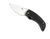 Spyderco Friction folding knife with thumb hole - shown open presentation side.  Satin VG-10 stainless steel plain edge blade. Black G-10 handle.  Model C167GP.
For reference only.