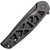 Civivi Perf folding knife with flipper tab - shown closed presentation side.  Black stonewash Nitro-V stainless steel plain edge blade.  Black stainless steel handle.  Model C20006-B.
