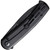 Civivi Cetos folding knife with nail slot and flipper tab - shown closed lock side.  Black stonewash 14C28N stainless steel plain edge blade.  Black Micarta handle.  Model C21025B-2.