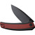 Civivi Teraxe folding knife with flipper tab - shown partially open presentation side.  Black stonewash Nitro-V stainless steel plain edge blade.  Burgundy G-10 handle.  Model C20036-1.