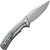 Civivi Sinisys folding knife with flipper tab - shown open lock side.  Bead blast 14C28N stainless steel plain edge blade.  Brown Micarta handle.  Model C20039-2.