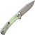 Sencut Snap folding knife with flipper tab - shown open pocket clip side.  Stonewash 9Cr18MoV stainless steel plain edge blade.  Natural G-10 handle.  Model SA05C-V1.