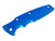 Rick Hinderer Knives Textured Titanium handle scale to fit Eklipse 3.5" - shown obverse.  Stonewash blue.  Model SEK35TI.