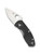 Spyderco Ambitious folding knife with thumb hole - shown open presentation side.  Satin 8Cr13MoV stainless steel plain edge blade.  Black G-10 handle.  Model C148GP.