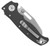 Demko Knives AD20.5 folding knife with thumb stud and slot - shown closed pocket clip side.  S35VN stainless steel, Shark Foot, plain edge blade.  Black carbon fiber handle.  Model AD20.5-SFPE-S35VN-SMCF-BK.