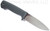 Demko Knives FreeReign fixed blade knife - shown out of sheath obverse.  Satin AUS10A stainless steel plain edge blade.  Gray rubber handle.  
