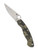 Spyderco Military folding knife with thumb hole - shown open presentation side.  Satin S30V stainless steel plain edge blade.  Digi Camo G-10 handle.  Model C36GPCMO.