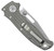 Demko Knives AD20.5 folding knife with thumb stud and slot - shown closed pocket clip side.  3V steel, clip point, plain edge blade.  Textured titanium handle.  Model AD20.5-CPPE-3V-SMTI.