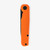 Tactile Knife Co Seasonal Release Safety First folding knife with thumb stud - shown closed presentation side.  Black MagnaCut stainless steel plain edge blade.  Safety First themed titanium handle.