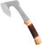 Condor Tool and Knife Country Backroads Axe  - shown out of sheath reverse.  1075 steel plain edge head.  Wood and leather handle.  Model CTK2853-4.1-HC.