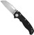 Demko Knives AD20.5 folding knife with thumb stud and slot - shown open presentation side.  S35VN stainless steel, Shark Foot, plain edge blade.  Black G-10 handle.  Model AD20.5-SFPE-S35VN-BKG10.