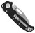 Demko Knives AD20.5 folding knife with thumb stud and slot - shown closed pocket clip side.  S35VN stainless steel, Shark Foot, plain edge blade.  Black G-10 handle.  Model AD20.5-SFPE-S35VN-BKG10.