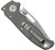 Demko Knives AD20.5 folding knife with thumb stud and slot - shown closed pocket clip side.  3V steel, clip point, plain edge blade.  Smooth titanium handle.  Model AD20.5-CPPE-3V-SMTI.