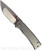 Chaves Knives Redencion Street Tanto folding knife with thumb stud - shown open presentation side.  Satin M390 stainless steel plain edge blade.  Stonewash titanium handle.  Model ST/RT/SWTI/BF.