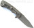 Rick Hinderer Knives Project X Clip Point folding knife with flipper tab - shown open lock side.  Working Finish MagnaCut stainless steel plain edge blade.  Black G-10 handle with Working Finish lock side.  Model KPXSPEMC.