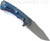 Rick Hinderer Knives Project X Clip Point folding knife with flipper tab - shown open lock side.  Working Finish MagnaCut stainless steel plain edge blade.  Orange G-10 handle with Battle Blue lock side.  Model KPXSPEMC.
