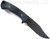 Rick Hinderer Knives The Ranch Bowie fixed blade knife - shown out of sheath obverse.  Battle Black CPM-3V steel plain edge blade.  Black Micarta handle.  Model KRANBOW3V.