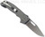 Demko Knives MG AD-20 clip point folding knife with thumb stud and thumb slot - shown open pocket clip side.  Stonewash 3V steel plain edge blade.  Grey G-10 handle.