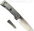 Chaves Knives Redencion 229 Drop Point folding knife with flipper tab - shown open lock side with extra pocket clip aside it.  M390 stainless steel plain edge blade.  Black G-10 handle.  Model 229/KS/RDP/G10BK.