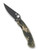 Spyderco Military folding knife with thumb hole - shown open presentation side.  Black S30V stainless steel plain edge blade.  Digi Camo G-10 handle.  Model C36GPCMOBK.